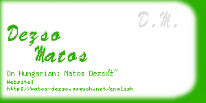 dezso matos business card